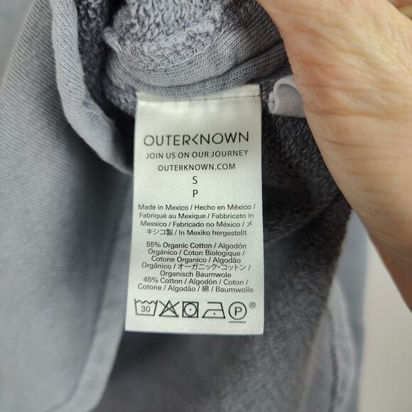 Outerknown Solstice Cutaway Crew‎ Sweatshirt Womens Small Gray Cotton Terry Boho - Picture 7 of 8